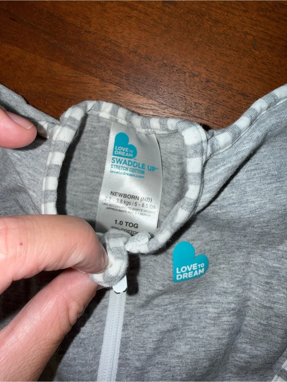 Love to‎ Dream Gray Swaddle Sleep Sack with Front Zipper